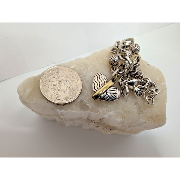 Brighton two tone Heart Charm Ball beads bracelet - Picture 3 of 11